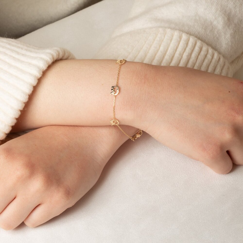 COPY - 14K Solid Yellow Gold Wildlife Elephant Charm 7" Adjustable Bracelet